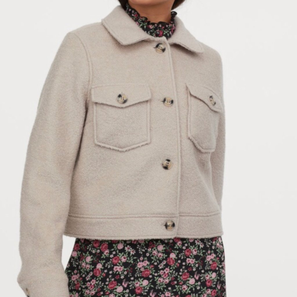 Wool Blend Collared Jacket